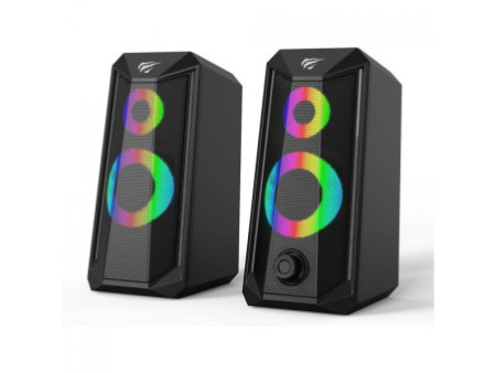 Caixa de Som Havit SK202, RGB, 3.5mm/USB, Estereo 2.0, Preto, SK202-BLK