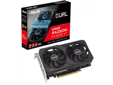 Placa de Vídeo ASUS Dual AMD Radeon RX 6500 XT V2 OC, 4GB, GDDR6, FSR, Ray Tracing, DUAL-RX6500XT-O4G-V2