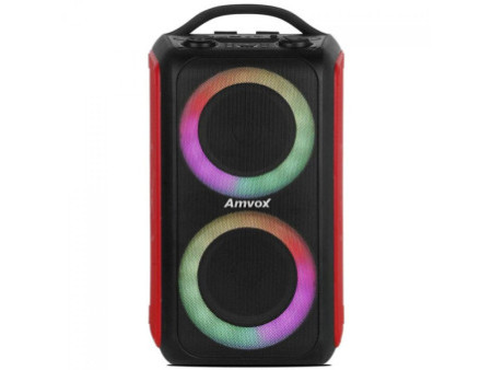 Caixa de Som Amplificada Amvox ACA 600 BagVox Red, Bluetooth, 600W, Múltiplas Conexões, Preto e Vermelho, ACA600