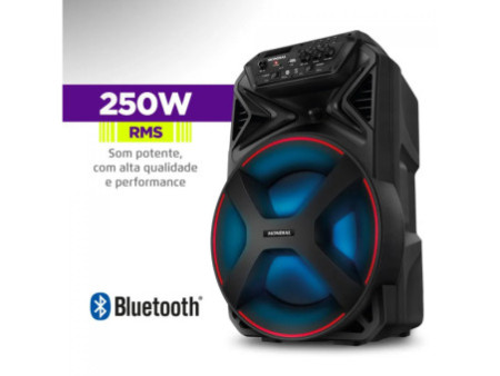 Caixa de Som Amplificada Mondial Connect Partyplus, Bluetooth, 250W, Múltiplas Conexões, Preto, CM-250