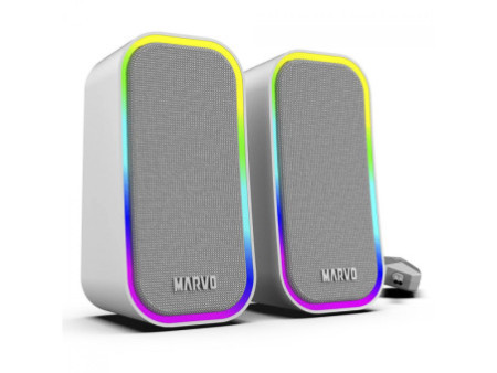 Caixa de Som Marvo SG-285 Havoc20 GY, RGB, Branco