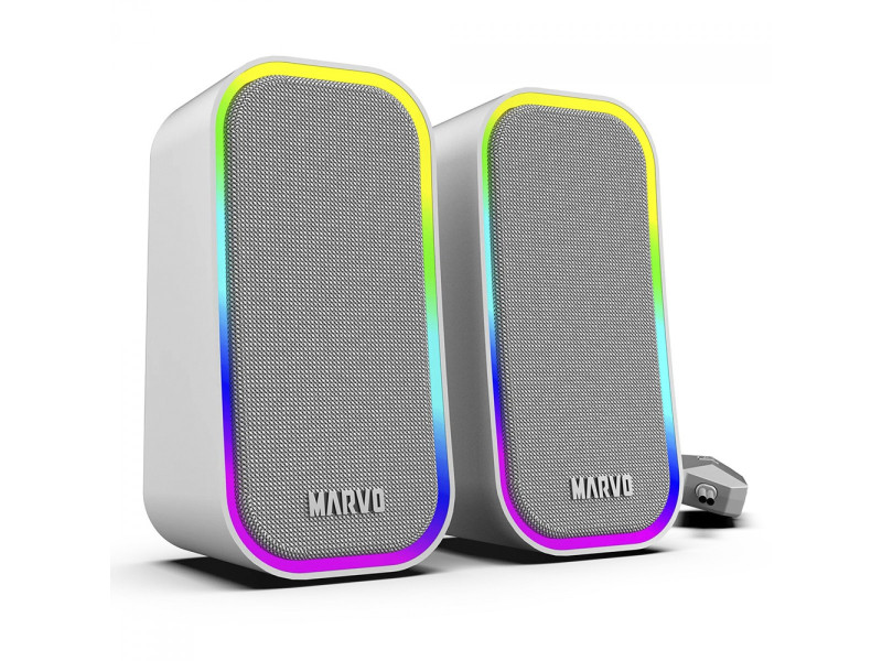 Caixa de Som Marvo SG-285 Havoc20 GY, RGB, Branco