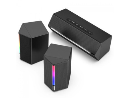 Caixa De Som Gamer Fifine Ampligame A22, Estéreo 2.1, RGB, Bluetooth, USB, 3.5, Preto