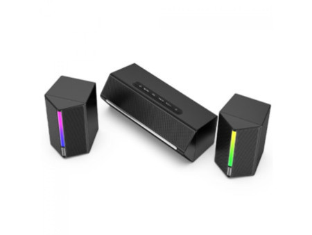 Caixa De Som Gamer Fifine Ampligame A22, Estéreo 2.1, RGB, Bluetooth, USB, 3.5, Preto