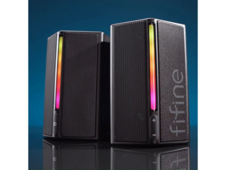 Caixa De Som Gamer Fifine A20, Estéreo, RGB, USB/3,5, Preto