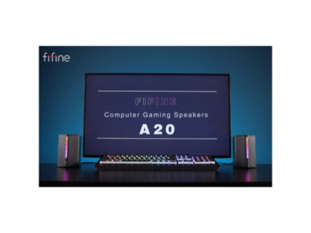 Caixa De Som Gamer Fifine A20, Estéreo, RGB, USB/3,5, Preto