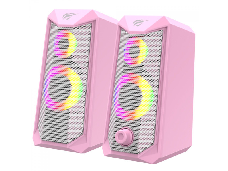 Caixa de Som Havit SK202, RGB, Stereo 2.0, 10W, Rosa Caixa de Som Havit SK202, RGB, Stereo 2.0, 10W, Rosa