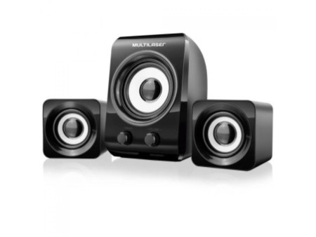 Caixa de Som Multilaser 2.1, 14W, USB/P2, Preto, SP172