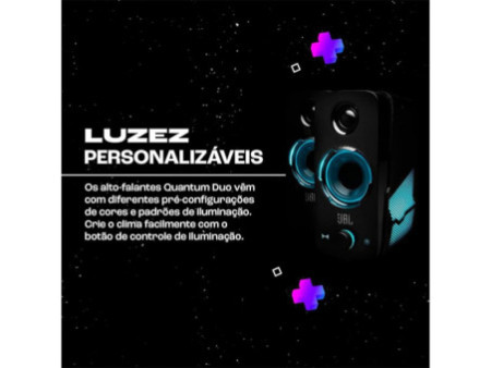 Caixa de Som JBL Quantum Duo, Som Surround Dolby Digital, Bluetooth, 20RMS, USB, P2, JBLQUANTUMDUOBLKBR