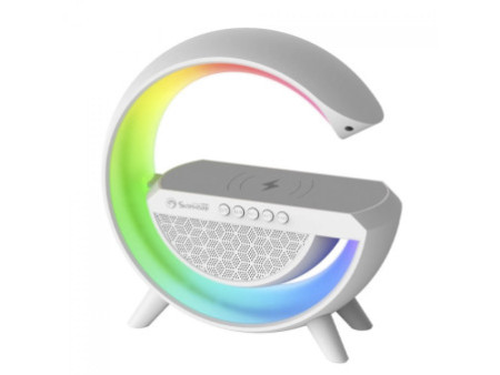 Caixa de Som Marvo SG-302, RGB, Bluetooth, Sem Fio, Função Carregamento Sem Fio, Branco, SG-302