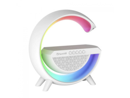 Caixa de Som Marvo SG-302, RGB, Bluetooth, Sem Fio, Função Carregamento Sem Fio, Branco, SG-302