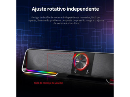 Soundbar Gamer Redragon Darknets GS570, RGB, Stereo, USB/Bluetooth, 3.5mm, Black