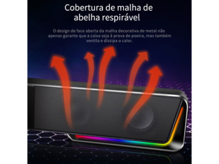 Soundbar Gamer Redragon Darknets GS570, RGB, Stereo, USB/Bluetooth, 3.5mm, Black