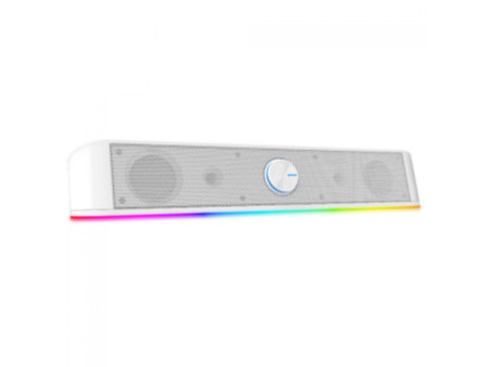 Soundbar Gamer Redragon, Adiemus GS560W, RGB, Stereo 2.0, USB, 3.5mm, White