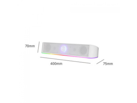 Soundbar Gamer Redragon, Adiemus GS560W, RGB, Stereo 2.0, USB, 3.5mm, White