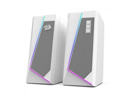 Caixa de Som Gamer Redragon GS520W Anvil, RGB, Stereo 2.0, 3.5mm, White