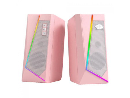Caixa de Som Gamer Redragon GS520P Anvil, RGB, Stereo 2.0, 3.5mm, Pink