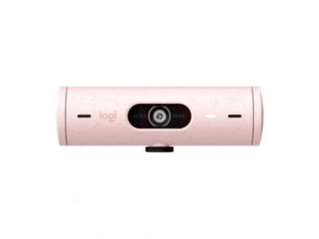 Webcam Logitech Brio 500, Full HD 1080P, 30 FPS, USB-C, Rosa, 960-001418
