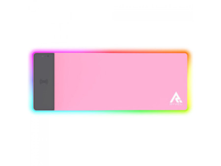 Mousepad Gamer Ryvel Pink RGB Charge, Grande, 800x300mm, Com Carregador Wireless,  RY-MP-CG-PK