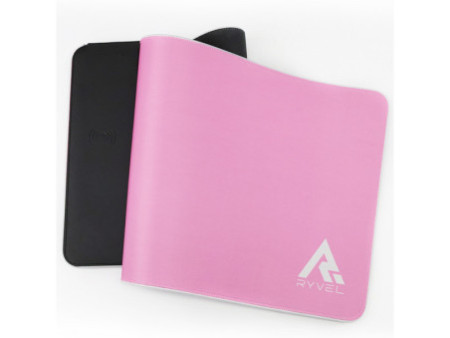 Mousepad Gamer Ryvel Pink RGB Charge, Grande, 800x300mm, Com Carregador Wireless,  RY-MP-CG-PK