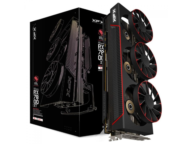 Placa de Vídeo XFX AMD Radeon RX 7800 XT, 16GB, GDDR6, FSR, Ray Tracing, Preto, RX-78TMAIRF9