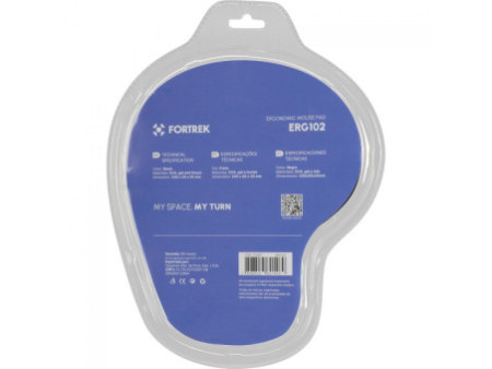 Mousepad Fortrek Ergonomico Gel, Com Apoio de Pulso, 235x200, Preto, ERG-102