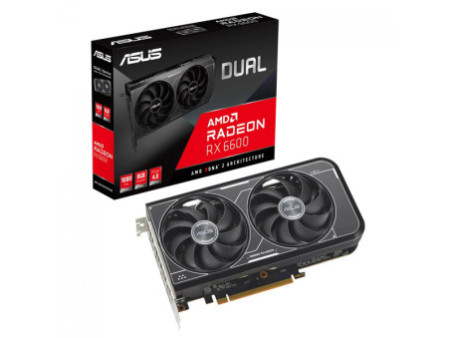 Placa De Vídeo Asus Dual AMD Radeon RX 6600 V3, 8GB, GDDR6, FSR, Ray Tracing, DUAL-RX6600-8G-V3