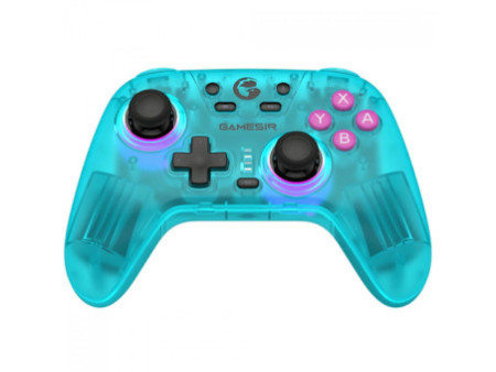 Controle Gamer GameSir T4N Nova (Neon Teal), RGB, Bluetooth, Hall Effect, Azul