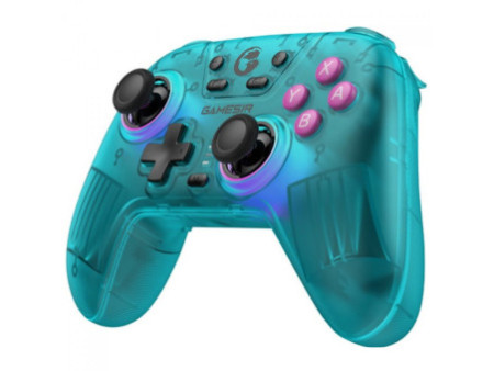 Controle Gamer GameSir T4N Nova (Neon Teal), RGB, Bluetooth, Hall Effect, Azul