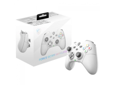 Controle Gamer MSI Force GC300 White, Wireless/Bluetooth, PC e Android, Branco