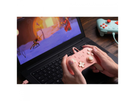 Controle Gamer 8BitDo Ultimate 2C, Com Fio, Hall Effect, Peach, 82CD04