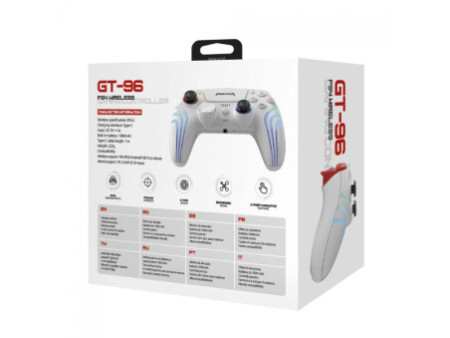 Controle Gamer Marvo Monka GT96, Sem Fio, RGB, PS4/PS3, Branco, GT-96