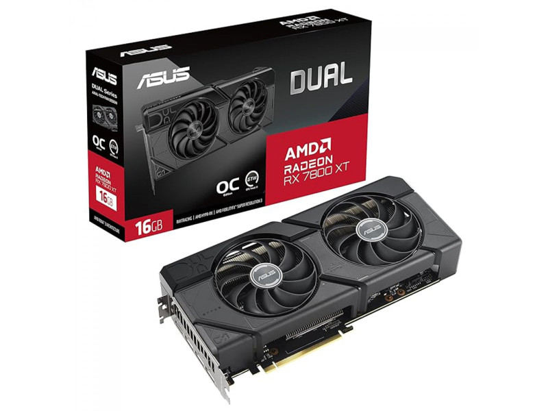 Placa de Vídeo Asus Dual AMD Radeon RX 7800 XT OC, 16GB, GDDR6, FSR, Ray Tracing, DUAL-RX7800XT-O16G Placa de Vídeo Asus Dual AMD Radeon RX 7800 XT OC, 16GB, GDDR6, FSR, Ray Tracing, DUAL-RX7800XT-O16G