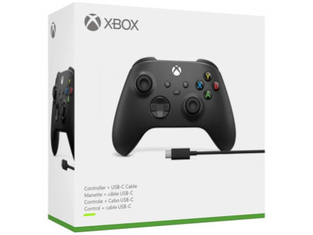 Controle Xbox Series + Cabo USB, Sem Fio, Carbon Black, 1V8-00013