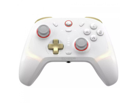 Controle Gamer GameSir Cyclone 2, RGB, Wireless/Bluetooth, Hall Effect, Com Base de Carregamento, Branco, BDL-WT