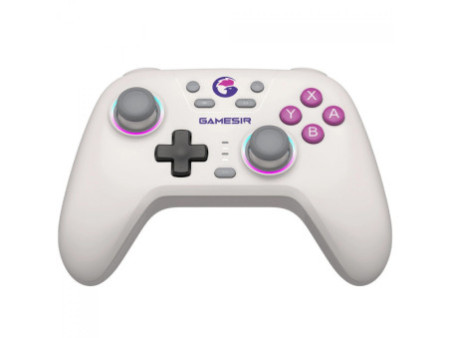 Controle Gamer GameSir T4N Nova (Retro White), RGB, Bluetooth, Hall Effect, Branco