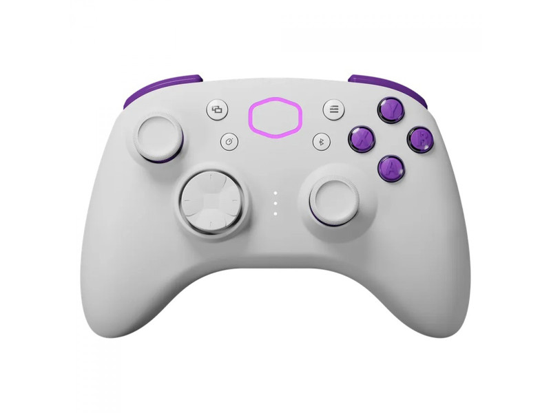 Controle Cooler Master Storm Controller, Sem Fio, Bluetooth, Branco/Roxo, CMI-GSCX-W1 Controle Cooler Master Storm Controller, Sem Fio, Bluetooth, Branco/Roxo, CMI-GSCX-W1