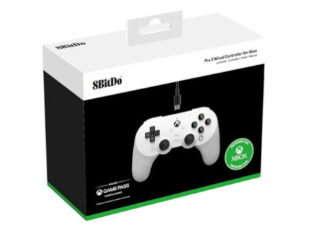 Controle Gamer 8BitDo Pro 2 Hall Edition Para Xbox, Com Fio, XBOX/Windows, Licenciado Microsoft, Branco, 82BB03E