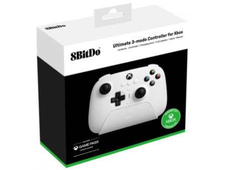 Controle Gamer 8BitDo Ultimate 3-Mode Para Xbox, Com Joystick Hall Effect, Windows/Android, Licenciado Microsoft, Branco, 81HB01