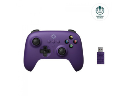 Controle Gamer 8BitDo Ultimate 2.4G Wireless, Bluetooth, Windows, Android, Apple, SteamOS, Hall Effect, Roxo, 81HA09