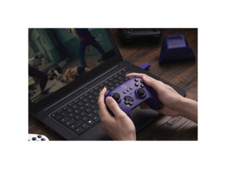 Controle Gamer 8BitDo Ultimate 2.4G Wireless, Bluetooth, Windows, Android, Apple, SteamOS, Hall Effect, Roxo, 81HA09