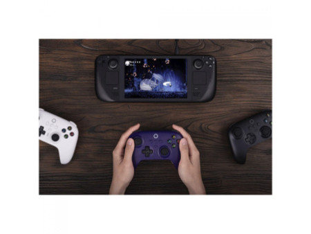 Controle Gamer 8BitDo Ultimate 2.4G Wireless, Bluetooth, Windows, Android, Apple, SteamOS, Hall Effect, Roxo, 81HA09