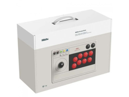 Controle Arcade 8BitDo Arcade Stick, Sem Fio, Bluetooth, Switch, Windows, White, 80FE