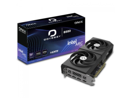 Placa De Vídeo Onix Odyssey Intel Arc B580 OC, 12GB, GDDR6, Xe2, Ray Tracing, Black, 8346-00178
