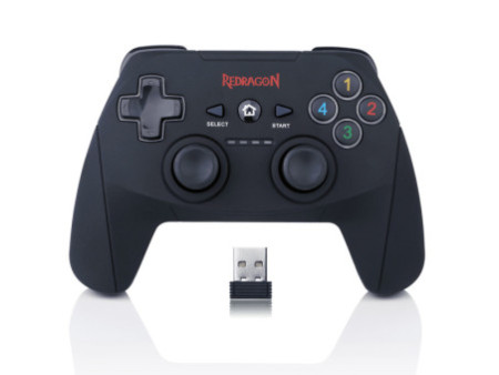 Controle Gamer Redragon Harrow, Sem Fio, USB 2,4Gz, PC/PS3, Preto, G808