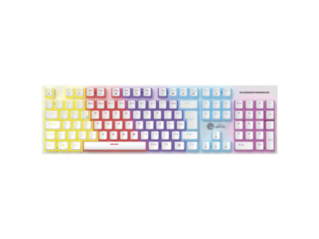 Teclado Mecânico Gamer Ninja Leap Pudim, Switch Blue, Rainbow, ABNT2, Full Size, White, GN-KB-LPFSWPRUAB
