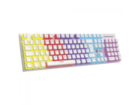 Teclado Mecânico Gamer Ninja Leap Pudim, Switch Blue, Rainbow, ABNT2, Full Size, White, GN-KB-LPFSWPRUAB