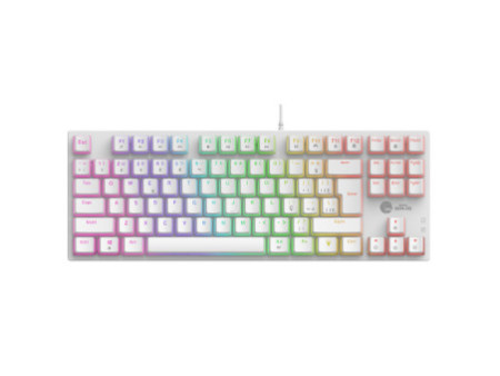 Teclado Mecânico Gamer Ninja Leap Pudim, Switch Blue, Rainbow, ABNT2, White
