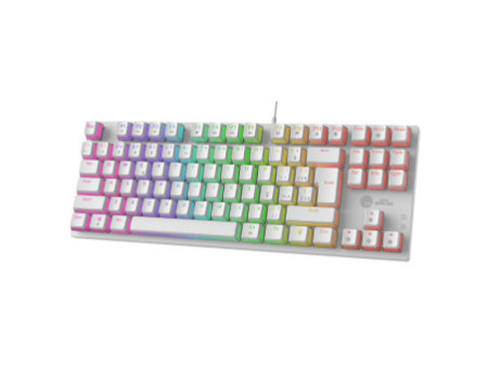 Teclado Mecânico Gamer Ninja Leap Pudim, Switch Blue, Rainbow, ABNT2, White