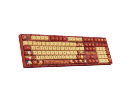 Teclado Mecânico Gamer Akko One Piece Edition Ano do Tigre 5108S, RGB, Switch Akko Jelly Pink, ANSI